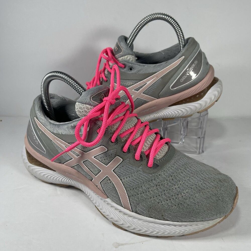 ASICS GEL-Nimbus 22 Grey/Pink Running Shoes - Women's Size 7